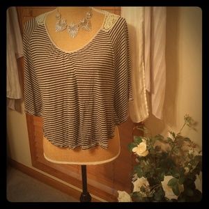 Boutique style blouse with lace detail in the back
